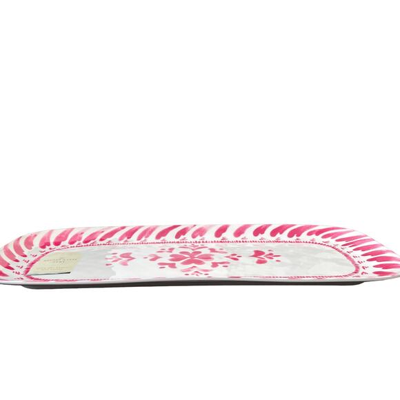 ARTISAN DE LUXE Pink White Melamine Oblong Serving Tray Platter 7 x 15 NEW - Picture 5 of 13